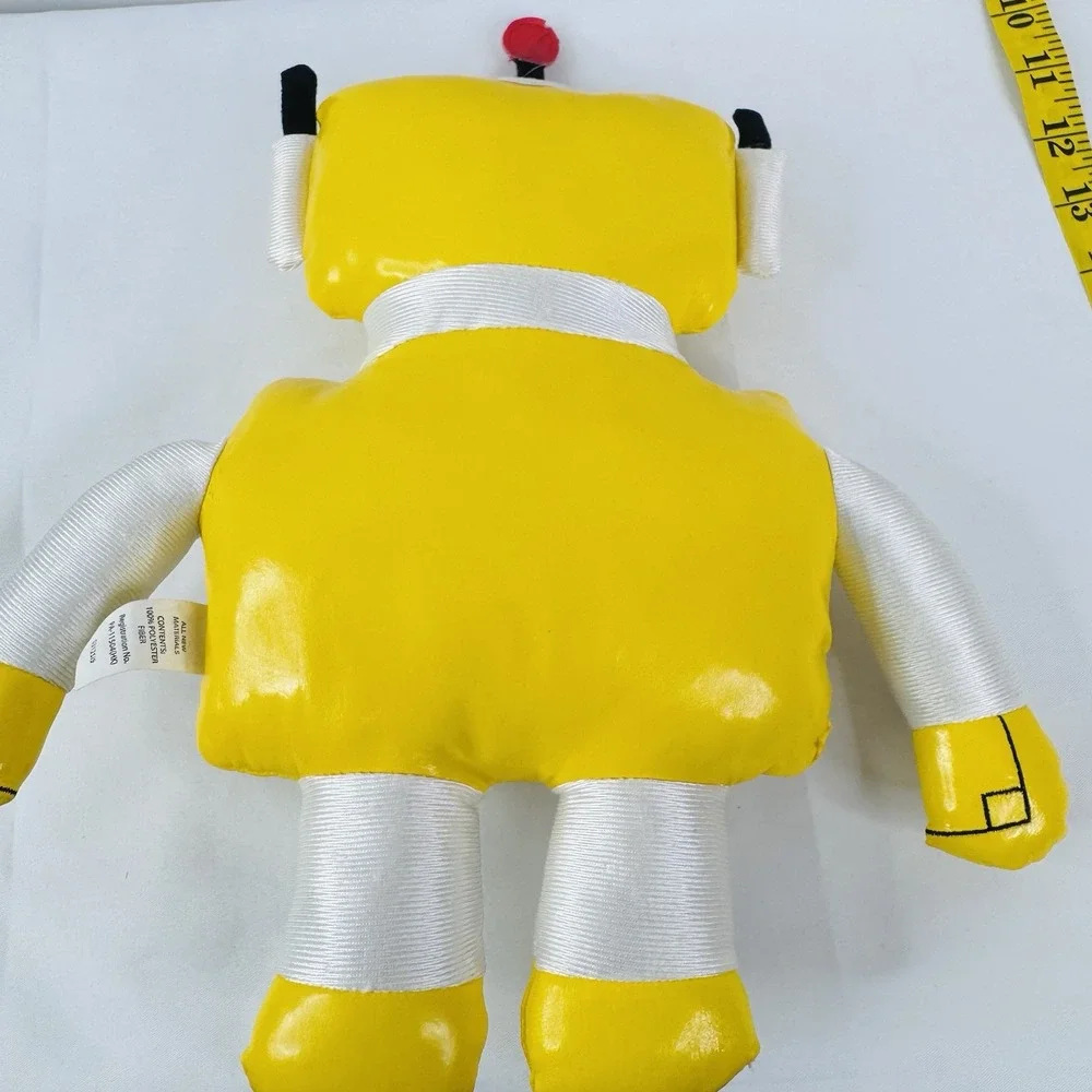 Yo Gabba Gabba Plex Robot Plush Toy 13 Inch GabbaCadabra 2012 Yellow Robot Vinyl